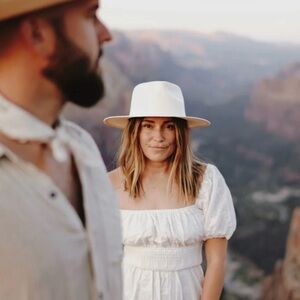 Will + Bear | Calloway Bone White Straw Felt Fedora Hat Outdoor Adventure Unisex